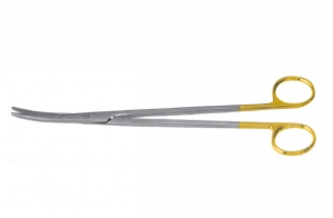 Ножницы лигатурные METZENBAUM вертикально изогнутые твердосплавные с насечкой, 230 мм (МТ-ВС-296)