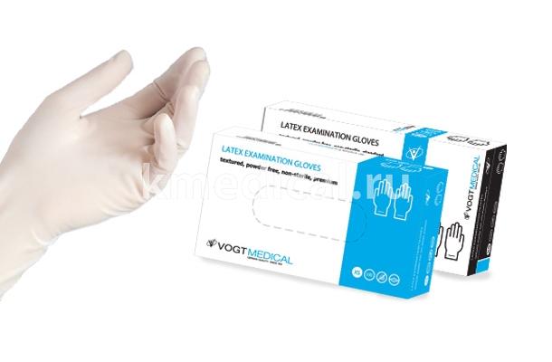 Перчатки смотровые латексные неопудренные текстурированные Vogt Medical (High Risk Plus)