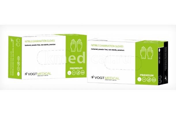 Перчатки смотровые нитриловые неопудренные текстурированные Vogt Medical (особопрочные удлиненные)