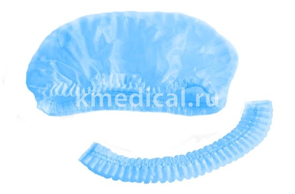 Шапочка медицинская одноразовая, голубая (размер XL)