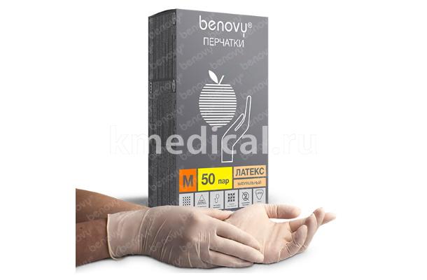 Перчатки латексные хирургические опудренные BENOVY STERILE LATEX